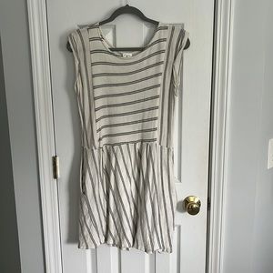 Black and white striped dress with pockets